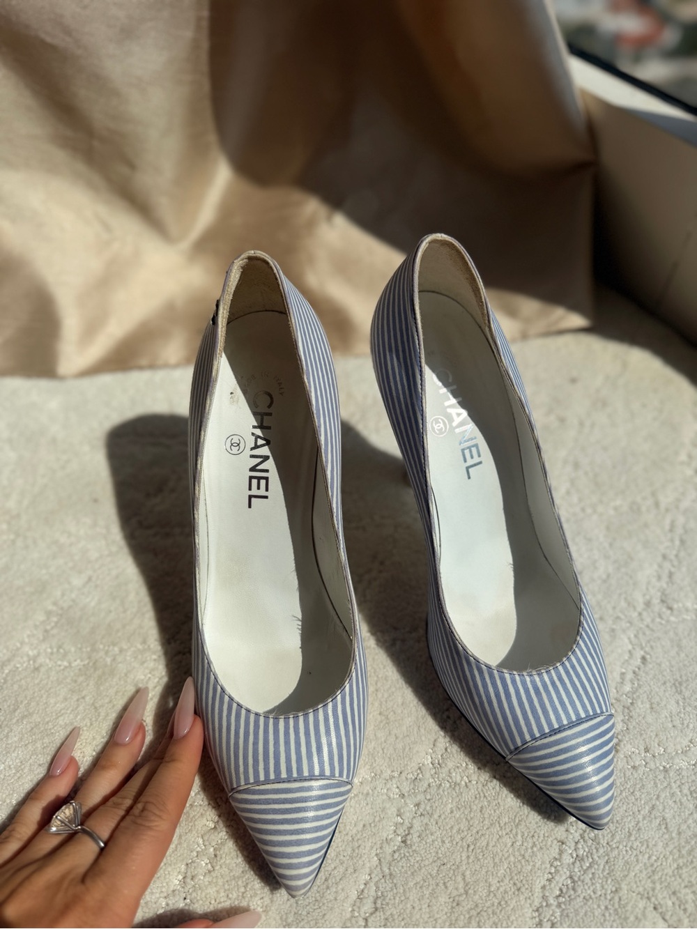 Chanel Vintage Striped Pumps - Picture 2 of 5